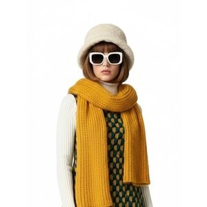 Vintage Kangol Faux Fur Bucket Hat Cream Fluffy Furry Y2K Style XS/S